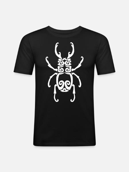 White Insect - Men's Slim Fit T-Shirt - black