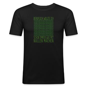 Informatiker Programmierer Humor Geschenkidee - Männer Slim Fit T-Shirt - Schwarz - Vorne - Nik (191cm)