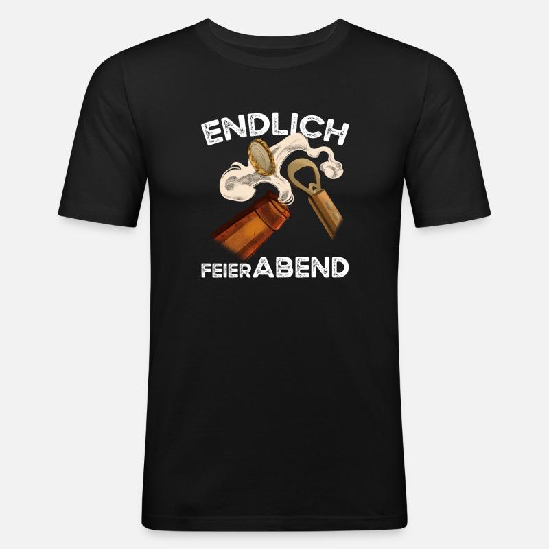 Endlich Feierabend Bier - Männer Slim Fit T-Shirt - Schwarz