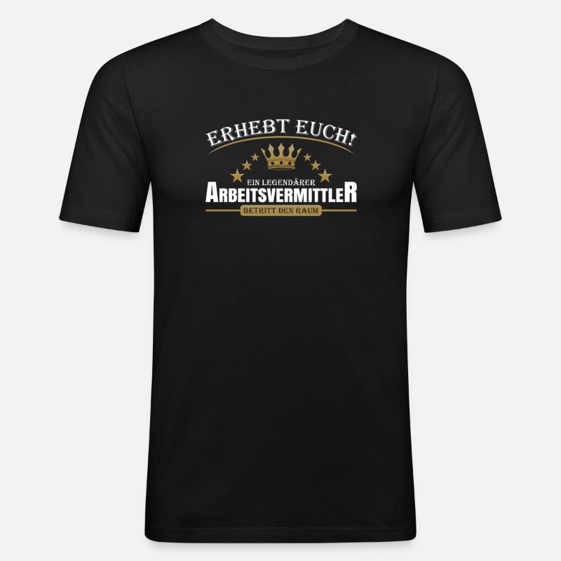 Arbeitsvermittler - Männer Slim Fit T-Shirt - Schwarz