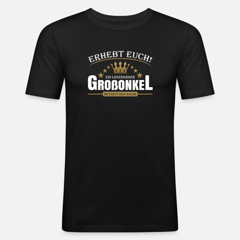 Legendärer Großonkel - Männer Slim Fit T-Shirt - Schwarz