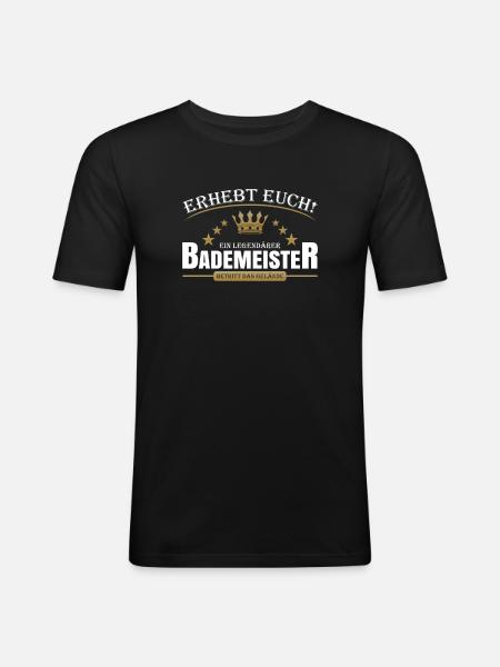Bademeister - Männer Slim Fit T-Shirt - Schwarz