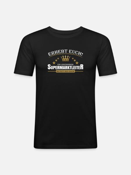 Supermarktleiter - Männer Slim Fit T-Shirt - Schwarz