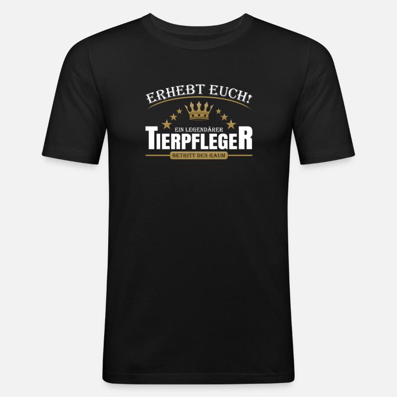 Tierpfleger - Männer Slim Fit T-Shirt - Schwarz
