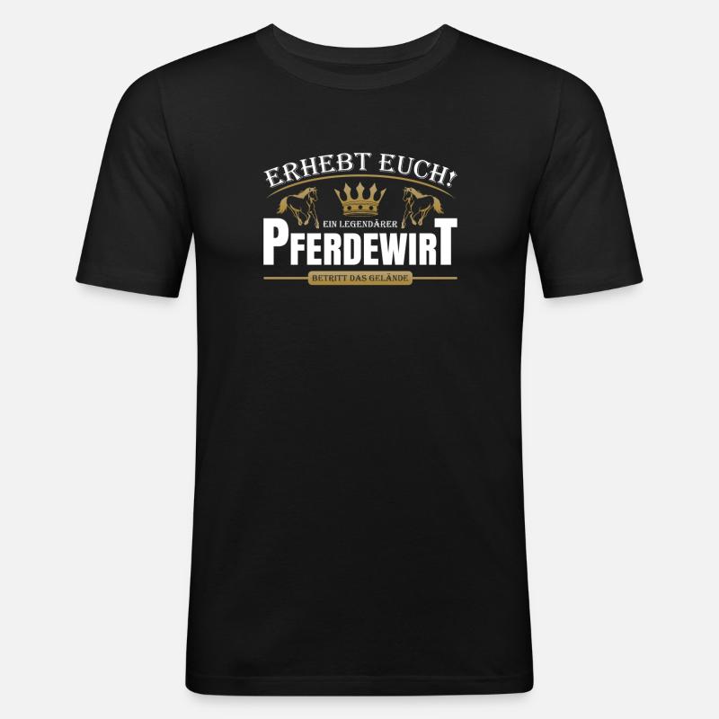Pferdewirt - Männer Slim Fit T-Shirt - Schwarz