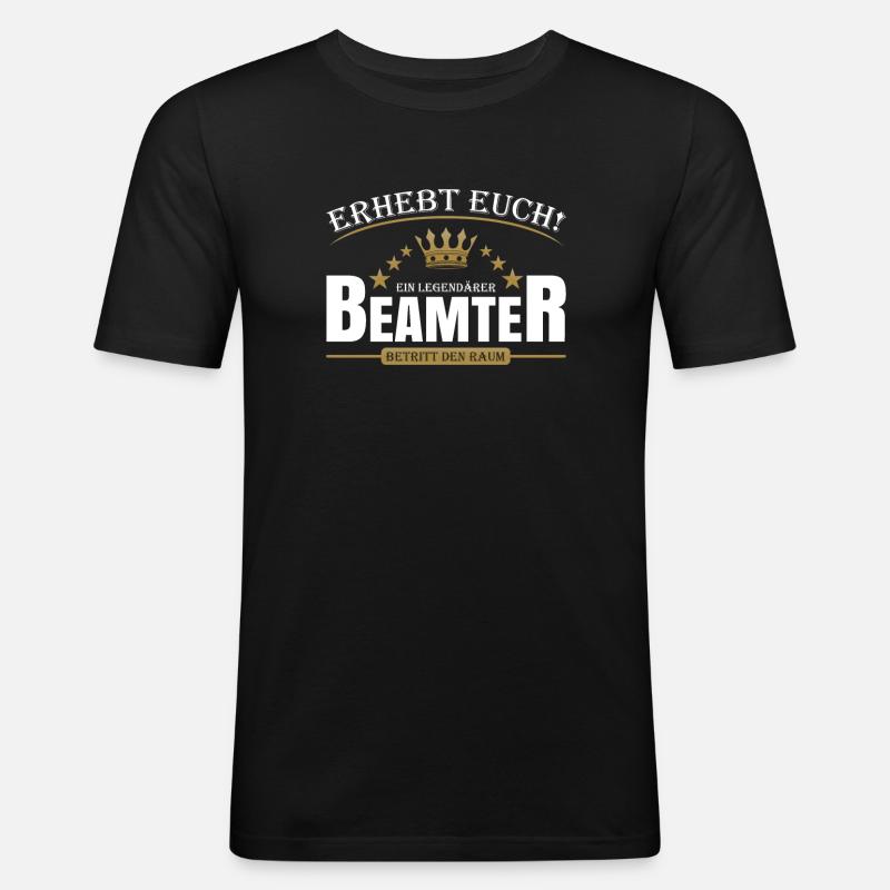 Beamter - Männer Slim Fit T-Shirt - Schwarz