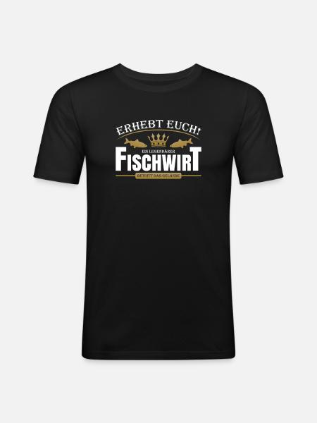 Fischwirt - Männer Slim Fit T-Shirt - Schwarz