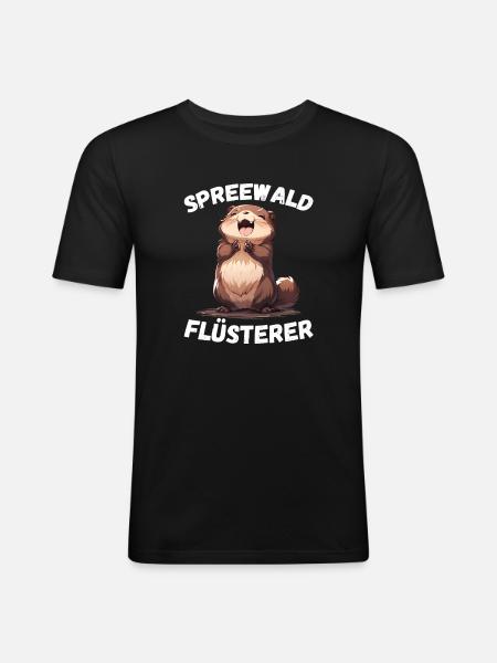 Spreewald Flüsterer - Männer Slim Fit T-Shirt - Schwarz