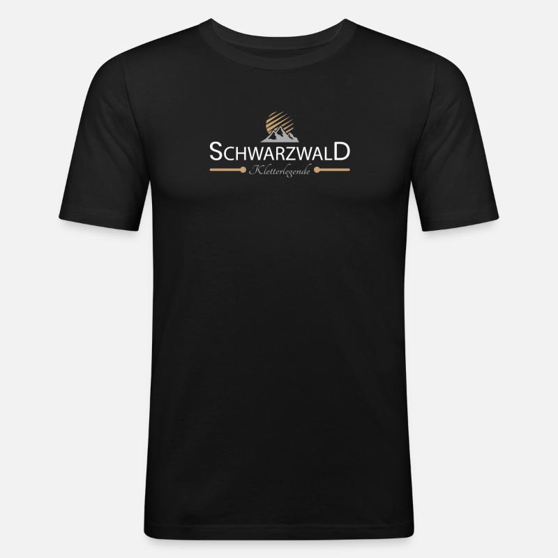 Schwarzwald Klettern - Männer Slim Fit T-Shirt - Schwarz