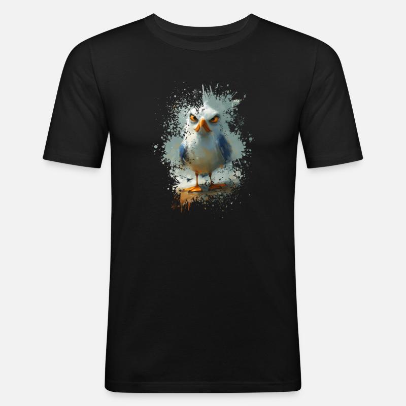 Ostsee Möwe - Männer Slim Fit T-Shirt - Schwarz