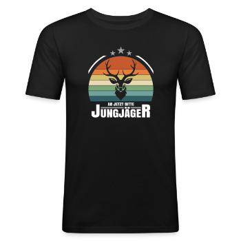 Ab Jetzt Bitte Jungjäger - Männer Slim Fit T-Shirt - Schwarz - Vorne - Nik (191cm)