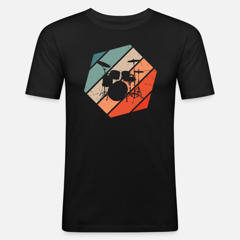 Drummer Drummer Drumming Drums - Men's Slim Fit T-Shirt - black