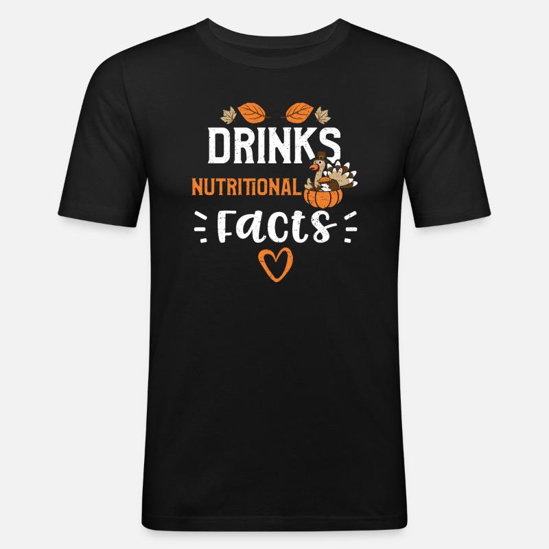 Drinks Nutritional Facts - Männer Slim Fit T-Shirt - Schwarz