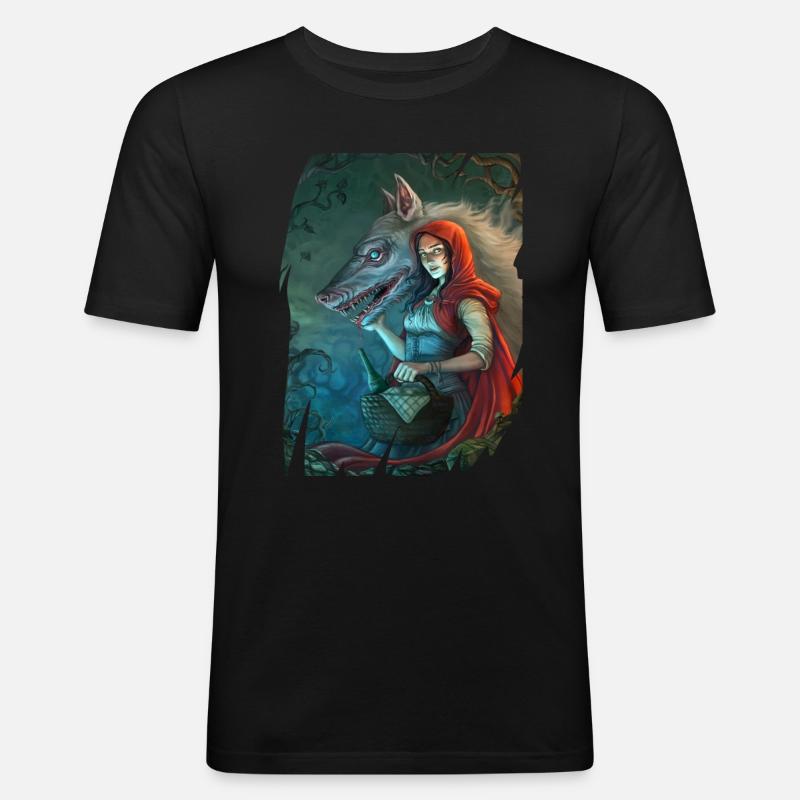 Rotkäppchen - Männer Slim Fit T-Shirt - Schwarz