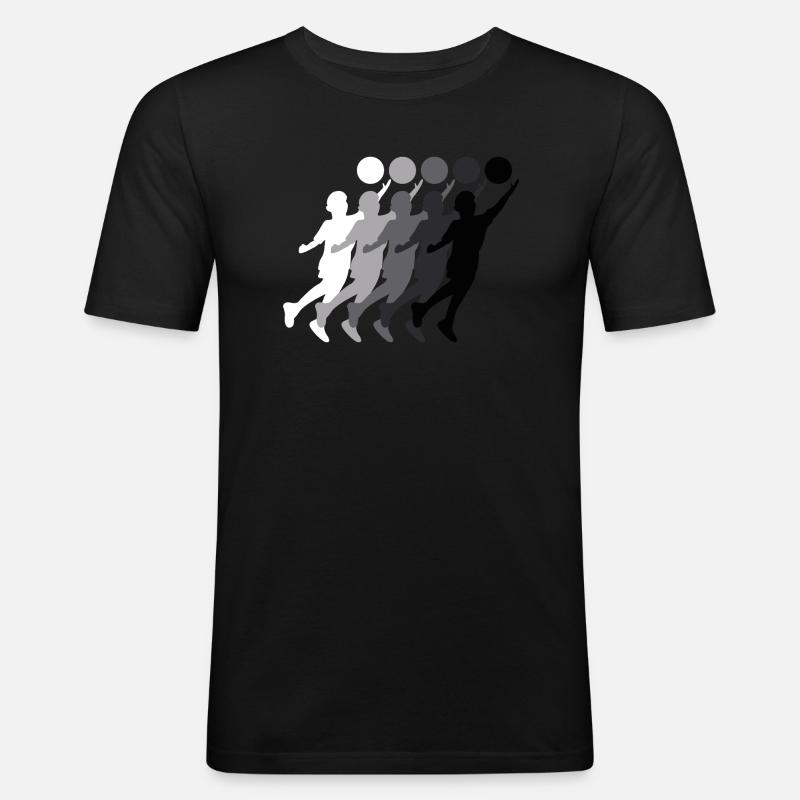 Faustballer Silhouette Faustball Übergang - Männer Slim Fit T-Shirt - Schwarz