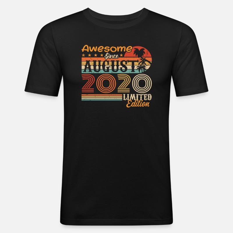 2020 August Geschenkidee August 2020 - Männer Slim Fit T-Shirt - Schwarz