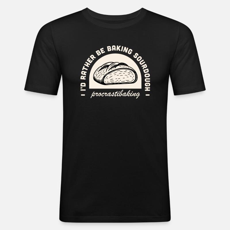 Sauerteigbrot Humor - Männer Slim Fit T-Shirt - Schwarz