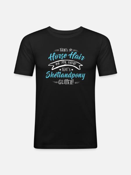 Shetland pony shirt glitter - Men's Slim Fit T-Shirt - black
