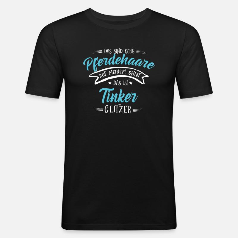 Tinker Pferde Glitzer Geschenk - Männer Slim Fit T-Shirt - Schwarz