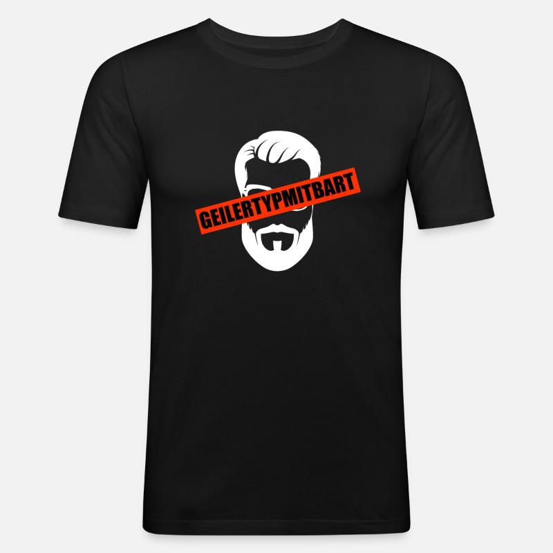 Bart Bartträger Mann Bärte - Männer Slim Fit T-Shirt - Schwarz