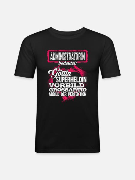 ADMINISTRATORIN - Duden - Männer Slim Fit T-Shirt - Schwarz