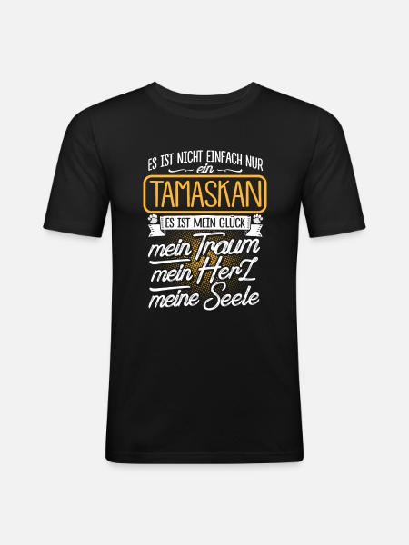 TAMASKAN - Traum - Männer Slim Fit T-Shirt - Schwarz