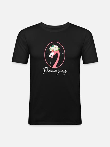 Sardinia Flamingo Image, Hiking & Camping - Men's Slim Fit T-Shirt - black