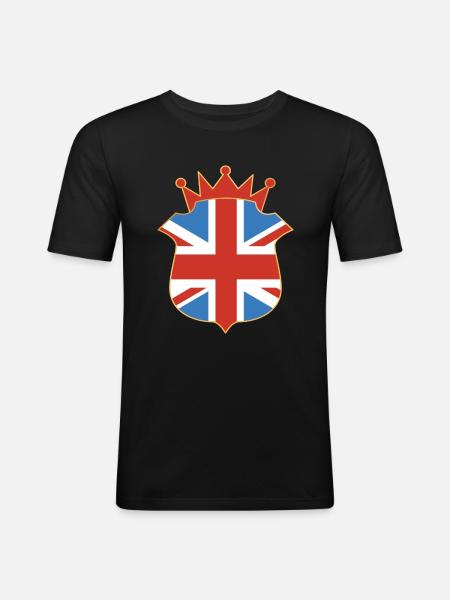England Flagge - Männer Slim Fit T-Shirt - Schwarz