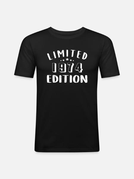 Geburtstag 1974 Limited Edition 1974 geboren sind - Männer Slim Fit T-Shirt - Schwarz