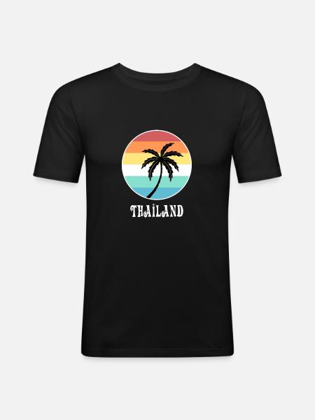 Thaïlande - T-shirt près du corps Homme - noir