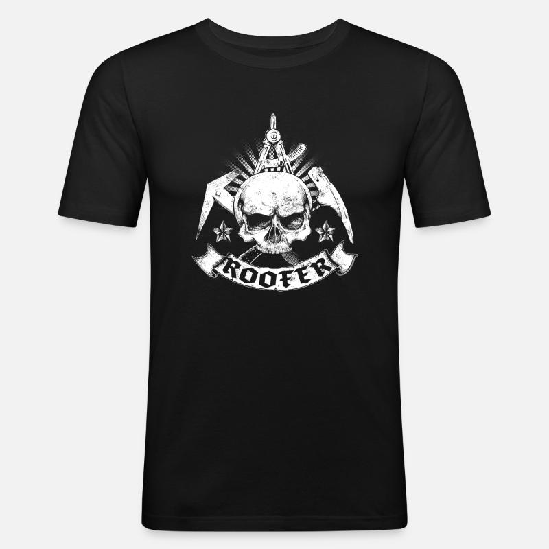 Dachdecker - Männer Slim Fit T-Shirt - Schwarz