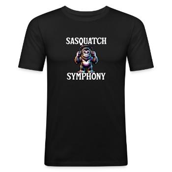 Symphonie du Sasquatch - T-shirt près du corps Homme - noir - Devant - Nik (191cm)