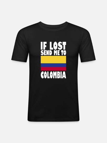 Drapeau de la Colombie - T-shirt près du corps Homme - noir