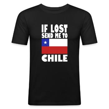 Chile Flagge Spruch - Männer Slim Fit T-Shirt - Schwarz - Vorne - Nik (191cm)