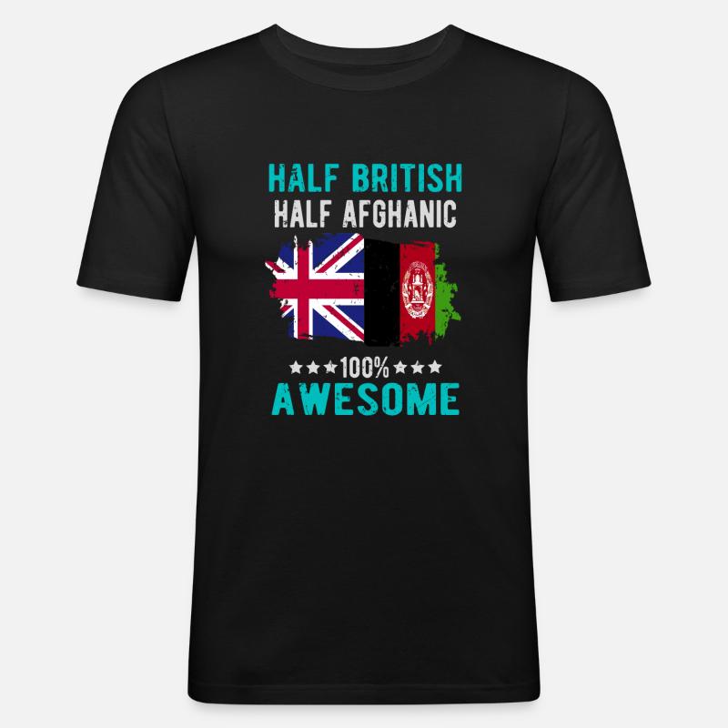 Half British Half Afghan - Men's Slim Fit T-Shirt - black