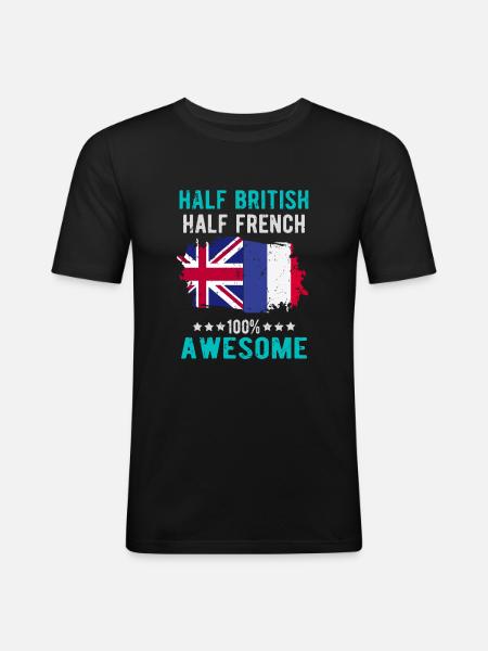 Half British Half British - Men's Slim Fit T-Shirt - black