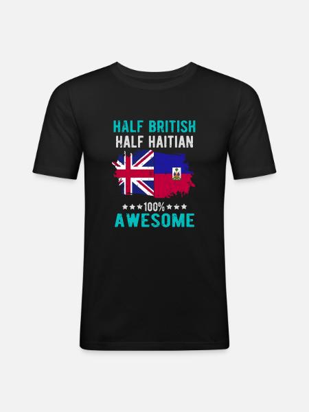 Half British Half Haitian - Men's Slim Fit T-Shirt - black