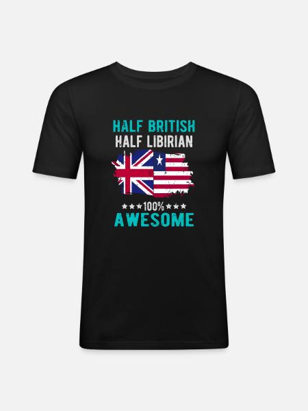 Half British Half Libyan - Men's Slim Fit T-Shirt - black