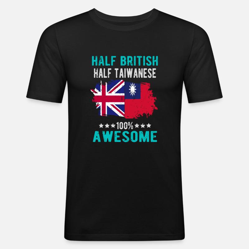 Half British Half Taiwanese - Men's Slim Fit T-Shirt - black