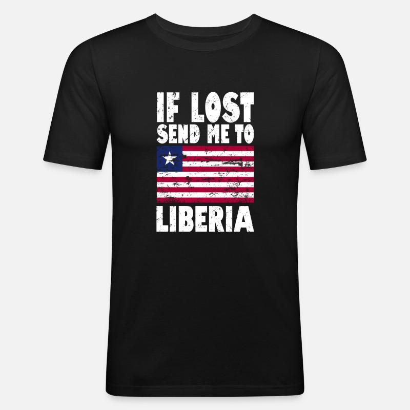 Drapeau de la Libye - T-shirt près du corps Homme - noir