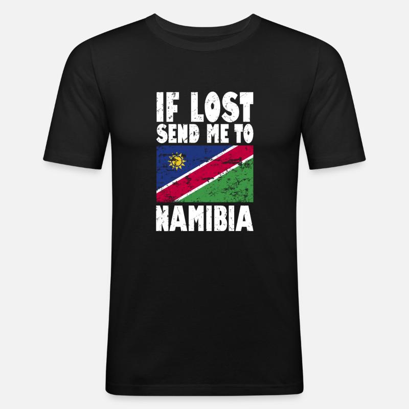 Namibia Flagge Spruch - Männer Slim Fit T-Shirt - Schwarz