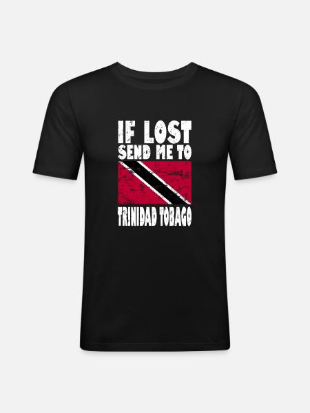 Drapeau de Trinité-et-Tobago - T-shirt près du corps Homme - noir