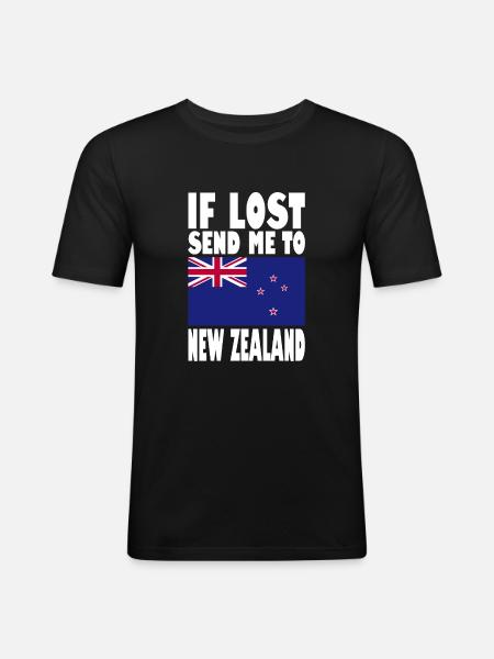 Drapeau néo-zélandais - T-shirt près du corps Homme - noir