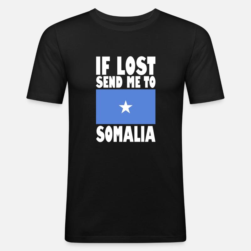 Somalia Flagge Spruch - Männer Slim Fit T-Shirt - Schwarz