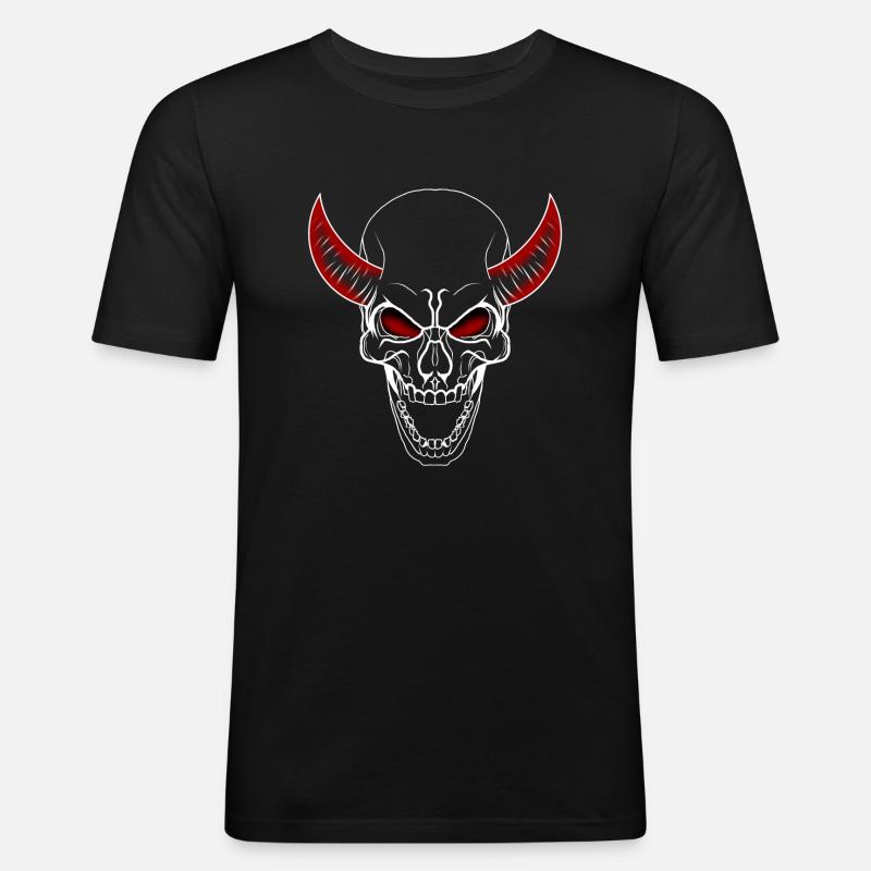 Skull devil horns - Men's Slim Fit T-Shirt - black