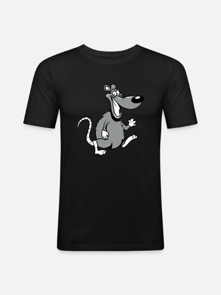 rat sweet hello dear - Men's Slim Fit T-Shirt - black