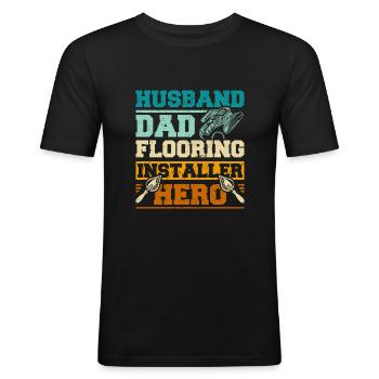 Husband dad flooring installer hero - Men's Slim Fit T-Shirt - black - Front - Nik (191cm)