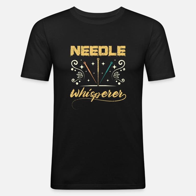 Needle whisperer acupuncturist - Männer Slim Fit T-Shirt - Schwarz