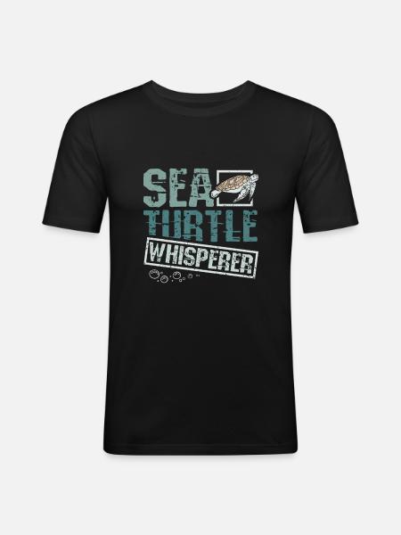Sea turtle whisperer - Men's Slim Fit T-Shirt - black