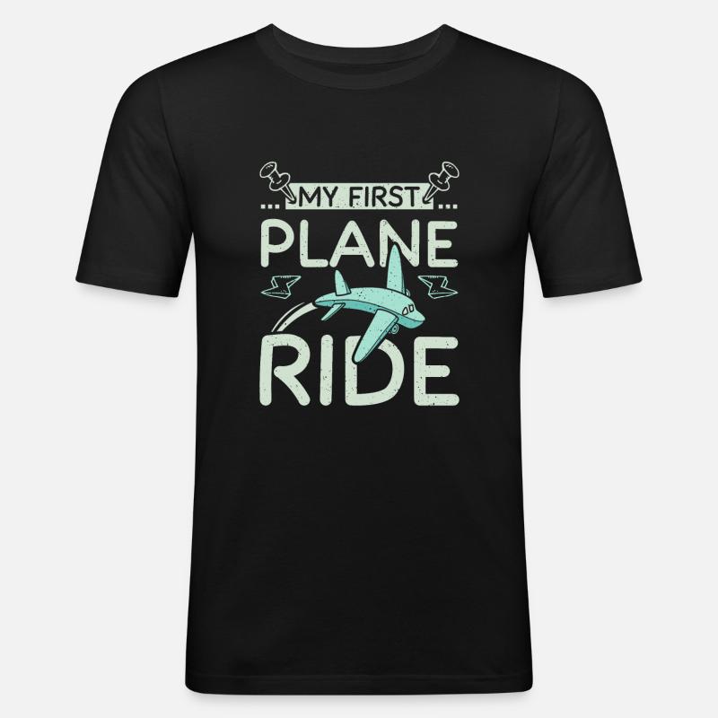 My first plane ride - Men's Slim Fit T-Shirt - black